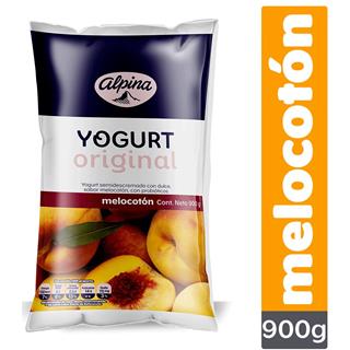 Yogur Semidescremado con Sabor a Melocotón en Bolsa Alpina  900 g