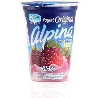 Yogur Semidescremado con Sabor a Mora Trozos de Fruta Alpina  200 g