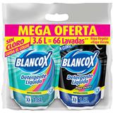 Detergente Líquido Kit Ropa Regular y Oscura, 66 Lavadas BlancoX 3 600 ml en Éxito