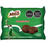 Galletas Sánduche de Chocolate Rellenas con Crema Sabor a Chocolate Milo  408 g en Éxito